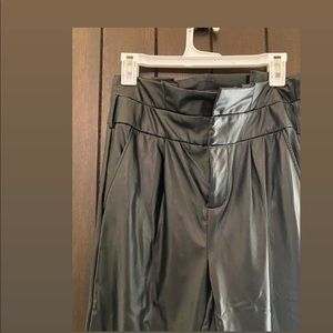 Height waist pleather calf pants